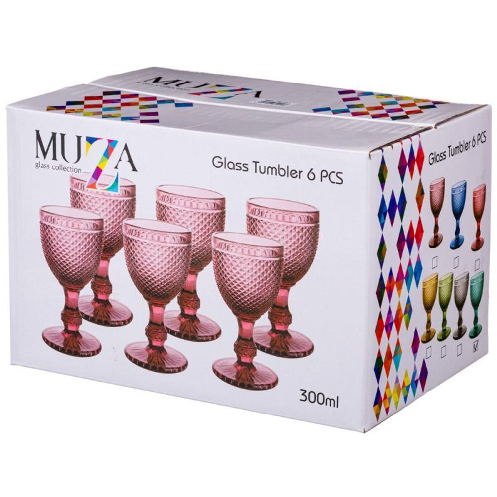 Набор бокалов д/вина "ГРАНАТ" (6шт) "Мuza Сolor" 300мл серый