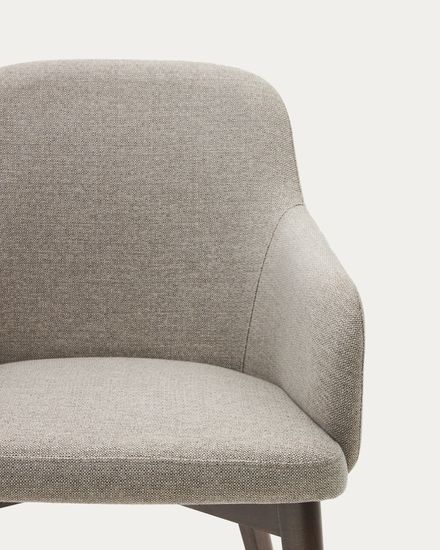 Стул Nelida из коричневой синели с ножками в темной отделке La Forma Испания 