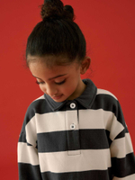 Поло с длинным рукавом для девочки Next E53-963, Черный, Белый