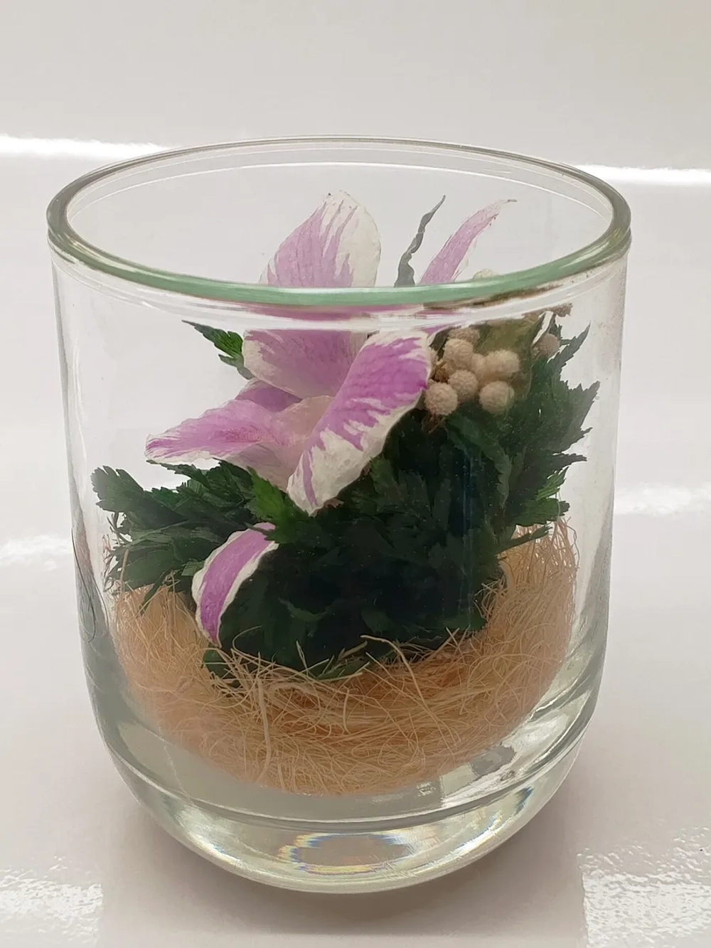 натуральные цветы в стекле, вакуум