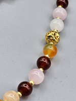 Комплект украшений авторский из натуральных камней. Колье и браслет "Ранняя осень". Бижутерия на шею, на руку для женщин, девушек. Летнее женское украшение