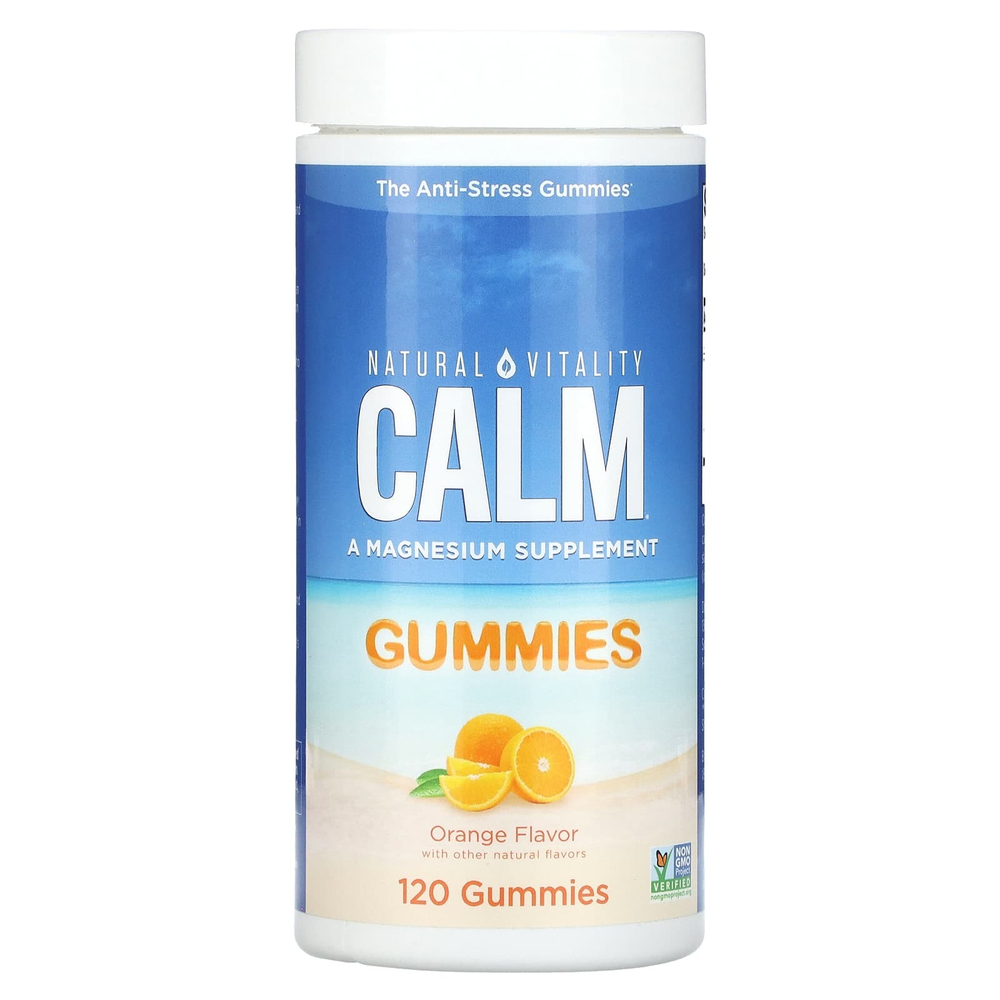 Natural Vitality, CALM, добавка с магнием, апельсин, 83 мг, 120 жевательных таблеток