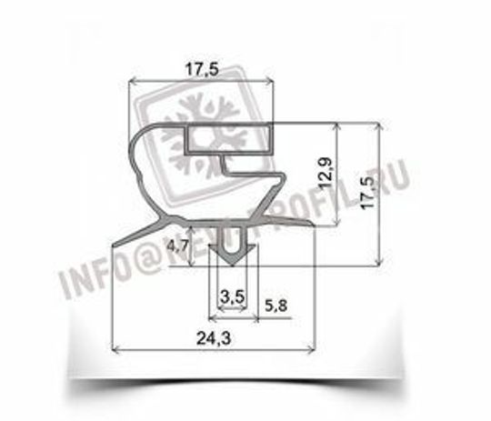 Уплотнитель для холодильной витрины VIATTO DISPLAY COOLER VA-SC98 - 810*465 мм по краю (018 АНАЛОГ)