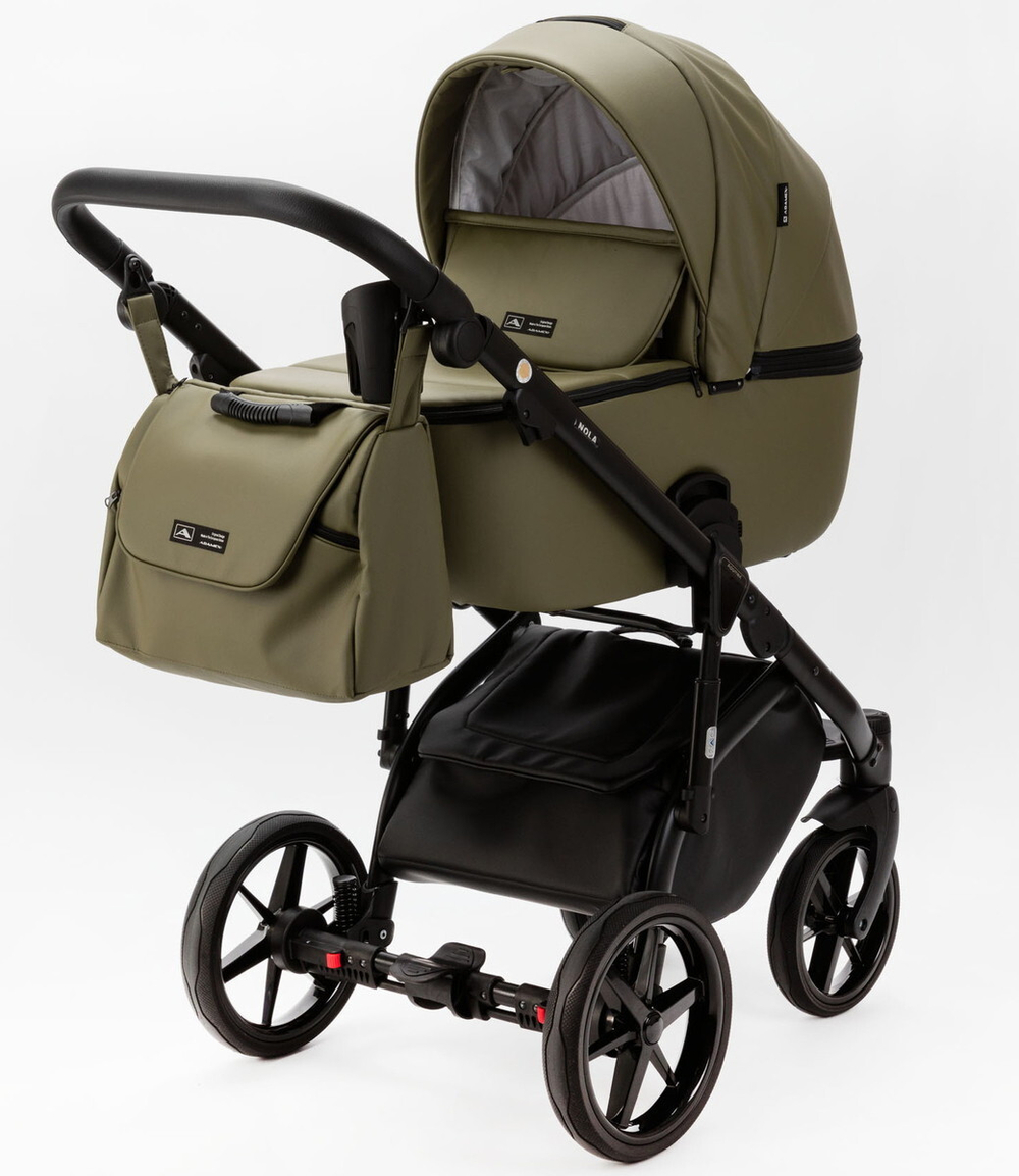 Детская коляска Adamex Nola Deluxe 3 в 1 N-SA21 (ХАКИ КОЖА)