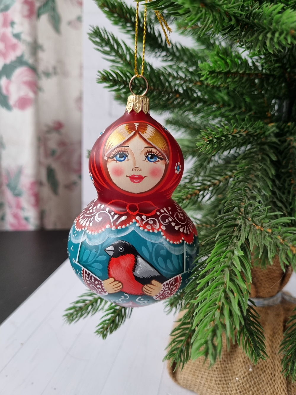 Матрешка стеклянная Мариночка