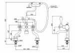 Смеситель для ванны Burlington Regent CLR15-QT хром/ручки белые