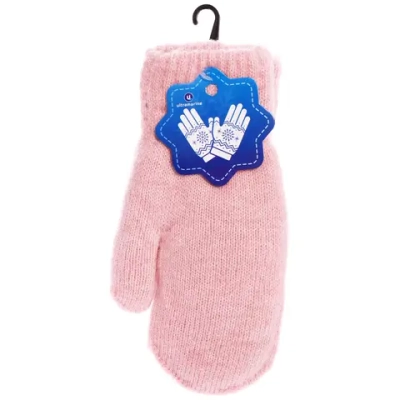 Варежки женские с утеплителем «NEHOLOD», цвет английский пудровый, (пакет с подвесом)