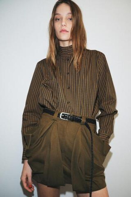 ZARA КОРОТКАЯ ЮБКА КАРГО — ZW COLLECTION, ХАКИ