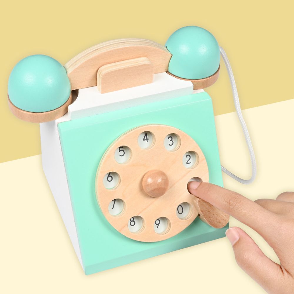 Деревянный игрушечный телефон &quot;Call Time&quot;, зеленый