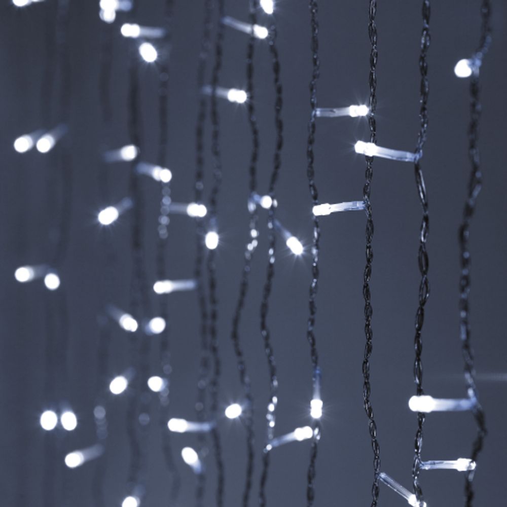Светодиодная новогодняя гирлянда ЭРА ЕNIGW - 320W Занавес 8 режимов 3*2 м холодный белый 320 LED IP20
