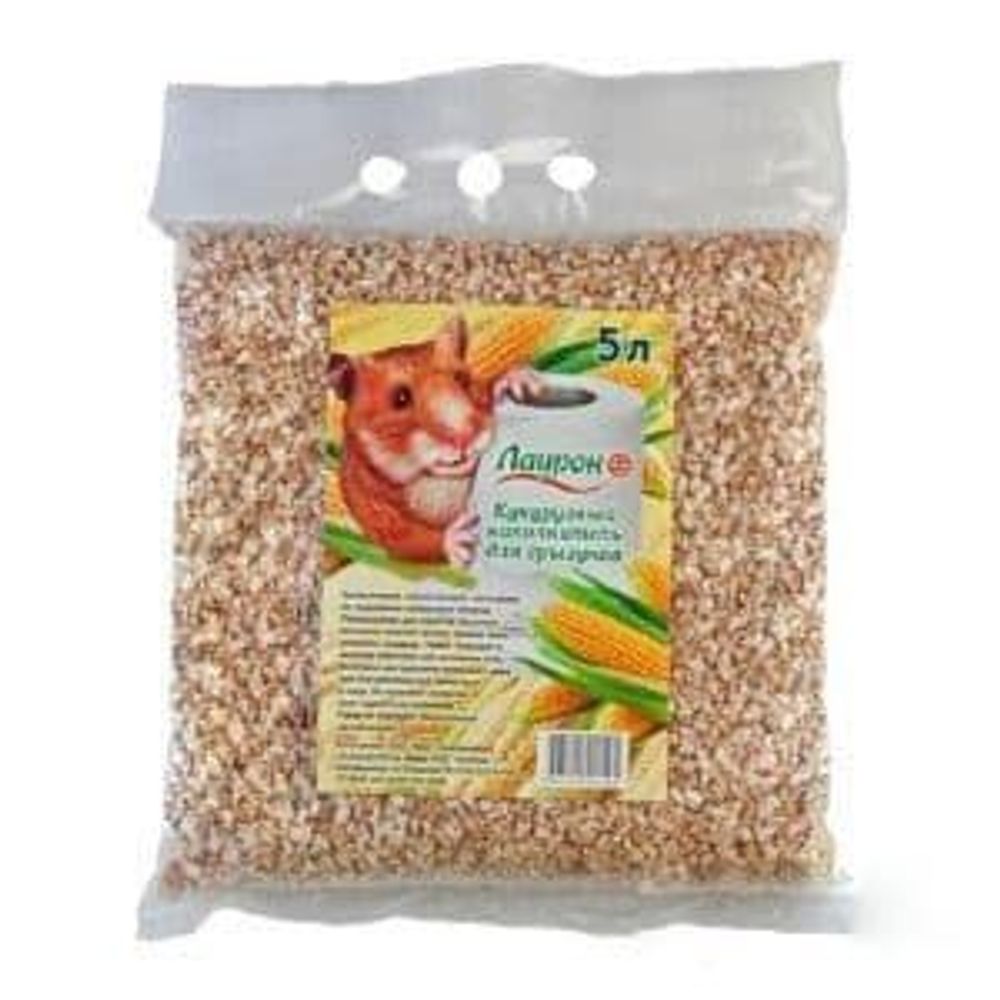 Наполнитель-подстилка для клеток грызунов Лаурон кукурузный, Пакет 5 л