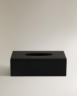 ZARA HOME КОРОБКА ДЛЯ САЛФЕТОК ИЗ СМОЛЫ, ЧЕРНЫЙ