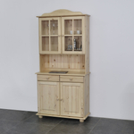 Буфет для кухни, тумба Лена двухдверная из сосны, с ящиками (нижняя часть буфета Лена), в натуральной отделке