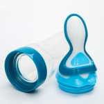 4780648 Бутылочка для кормления, силиконовая, с ложкой, 90 мл, цвет голубой