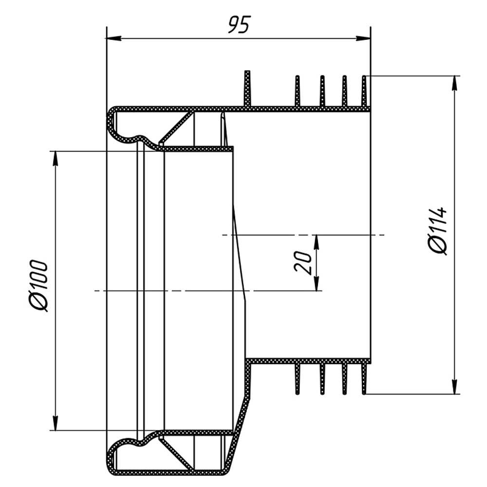 Манжета эксцентрическая Ани Пласт 110 мм (W0410)