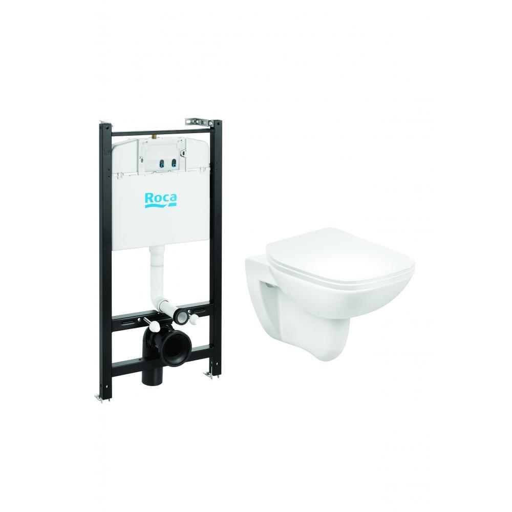 Комплект унитаза с инсталляцией Roca Debba NEW Rimless  с сиденьем Slim 7893104970