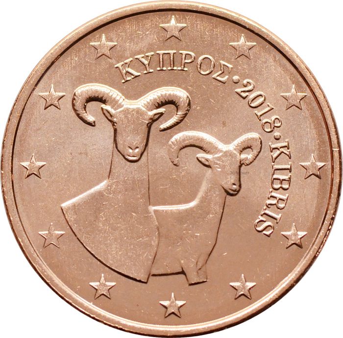 2 евроцента 2018 Кипр (2 euro cent)