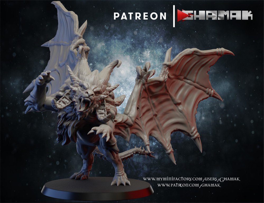 Grand Alliance Chaos Creatures of Chaos Мантикора миниатюра для dnd, днд, pathfinder, фентези, Настольная игра, НРИ, Варгейм, РПГ
