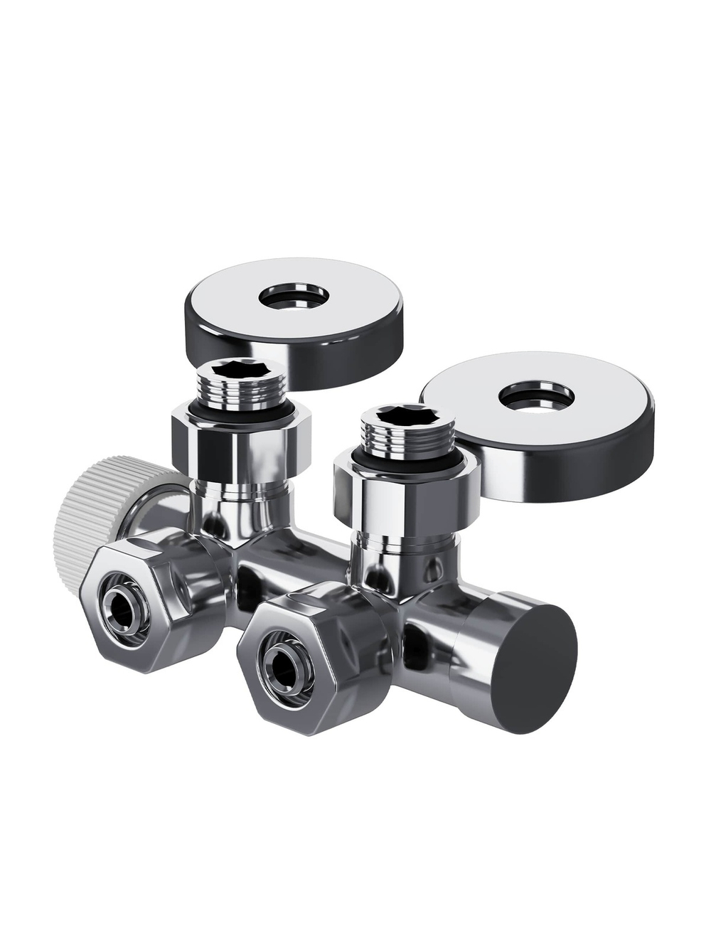 Узел нижнего подключения термостатический угловой Royal Thermo Design Pro 15мм М30х1,5 (Хром)