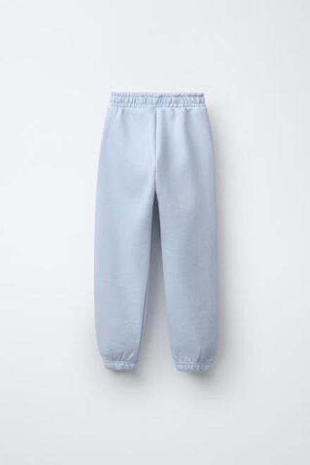 ZARA БРЮКИ-ДЖОГГЕРЫ ИЗ МЯГКОЙ ТКАНИ, ГОЛУБОЙ
