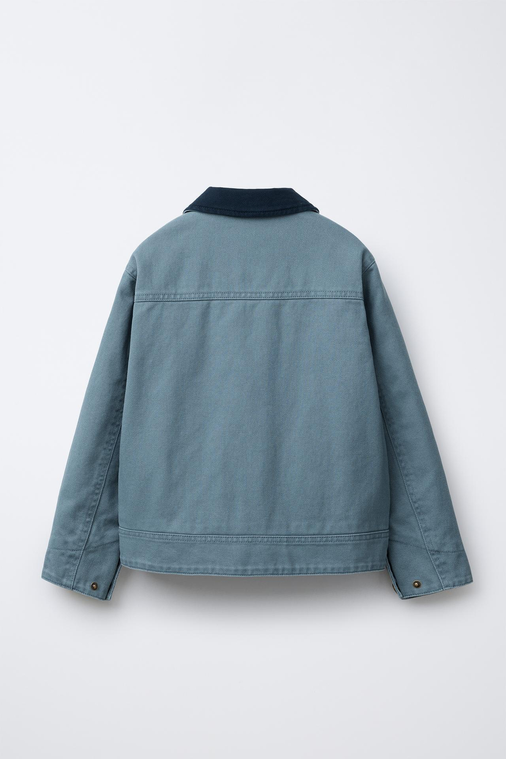 ZARA КУРТКА ИЗ ТВИЛА С ВЫШИТОЙ НАДПИСЬЮ, ГОЛУБОЙ