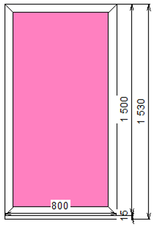 Пластиковое окно 1500 х 800 ТермА Эко