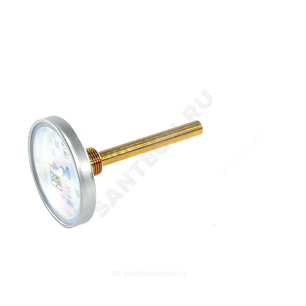 Термометр биметаллический осевой Дк80 160С L=100мм G1/2" A50.10 Wika 3905900
