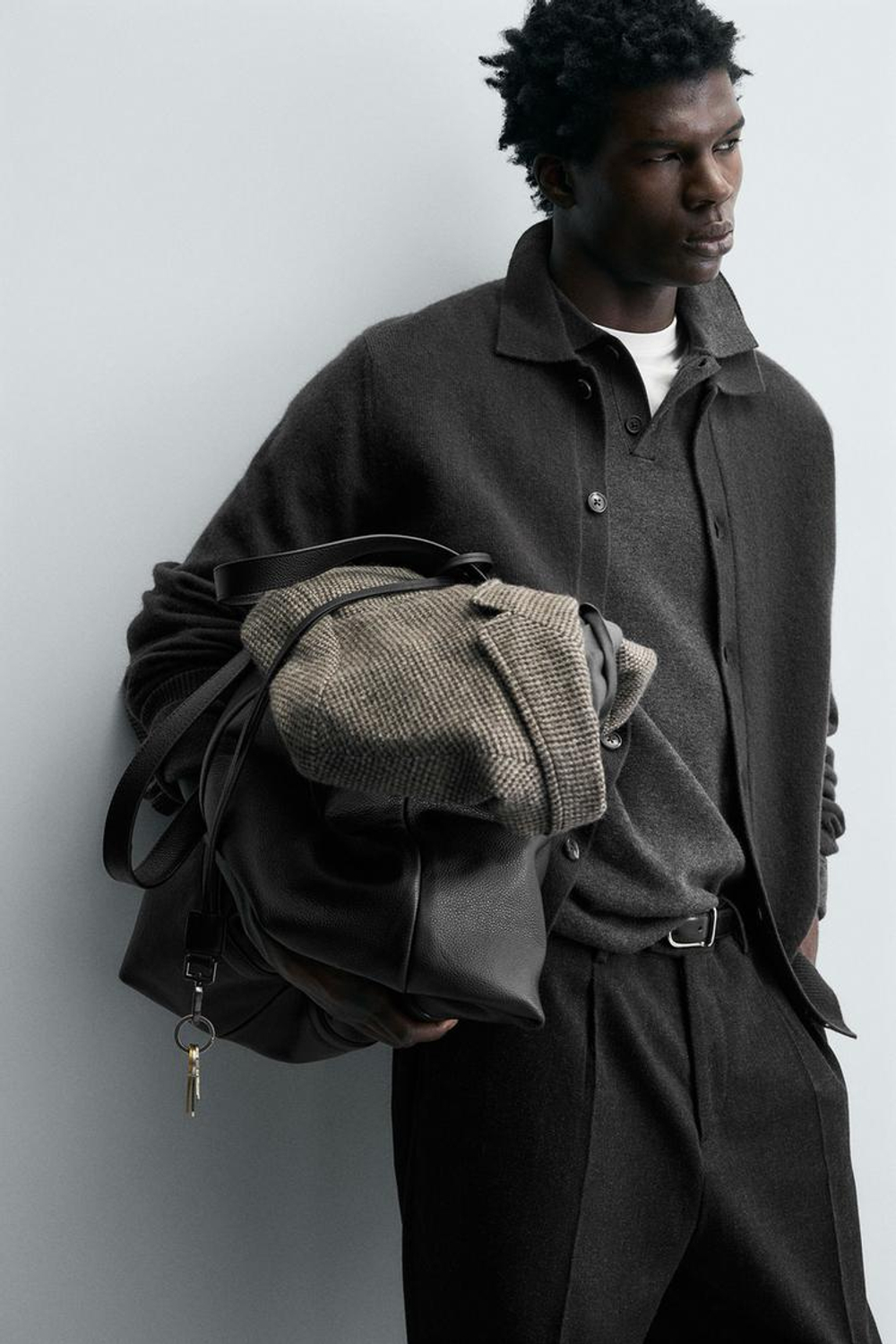 ZARA КАРДИГАН ИЗ СМЕСОВОЙ ШЕРСТИ - LIMITED EDITION, АНТРАЦИТОВО-СЕРЫЙ