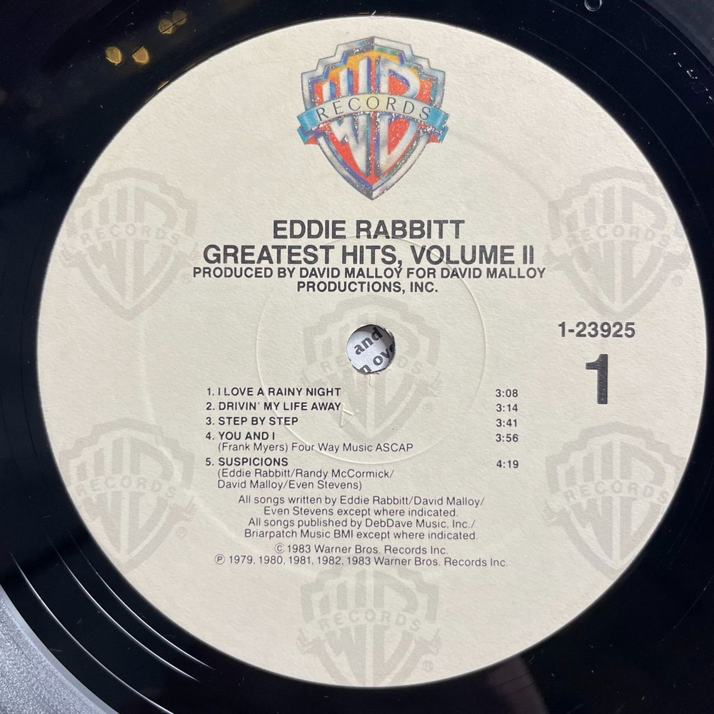 Винтажная виниловая пластинка LP Eddie Rabbitt Greatest Hits Vol. II (USA 1983)