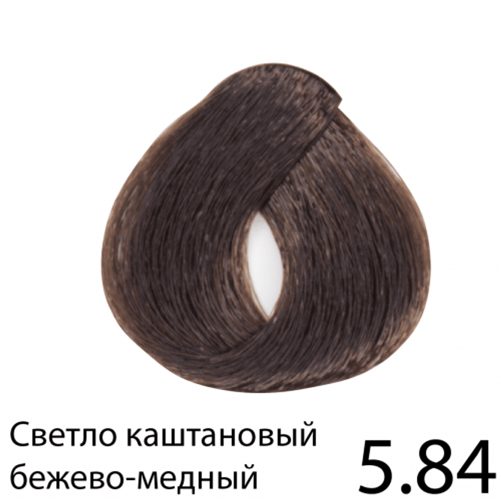 Перманентная крем-краска для волос без аммиака, Regal Zero (светло-каштановая бежево-медная), 5.84, BES