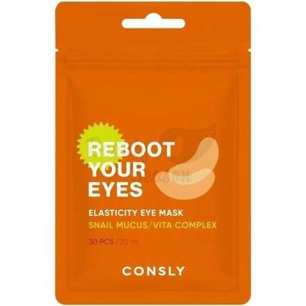 CONSLY Тканевые патчи с муцином улитки и витаминами Reboot Your Eyes Elasticity Eye Mask 30 шт