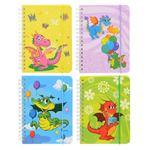 Блокнот детский Basir на резинке, формат А6, серия "Дракон", переплет 7БЦ, 14.5*10.5 см, 60 листов, ассорти