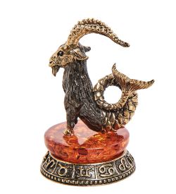 AM-2741 Фигурка «Знак зодиака-Козерог» (латунь, янтарь)