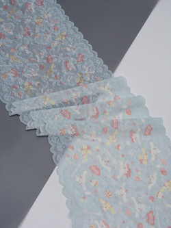 Эластичное кружево бледно-голубое Детский мир ширина 22 см