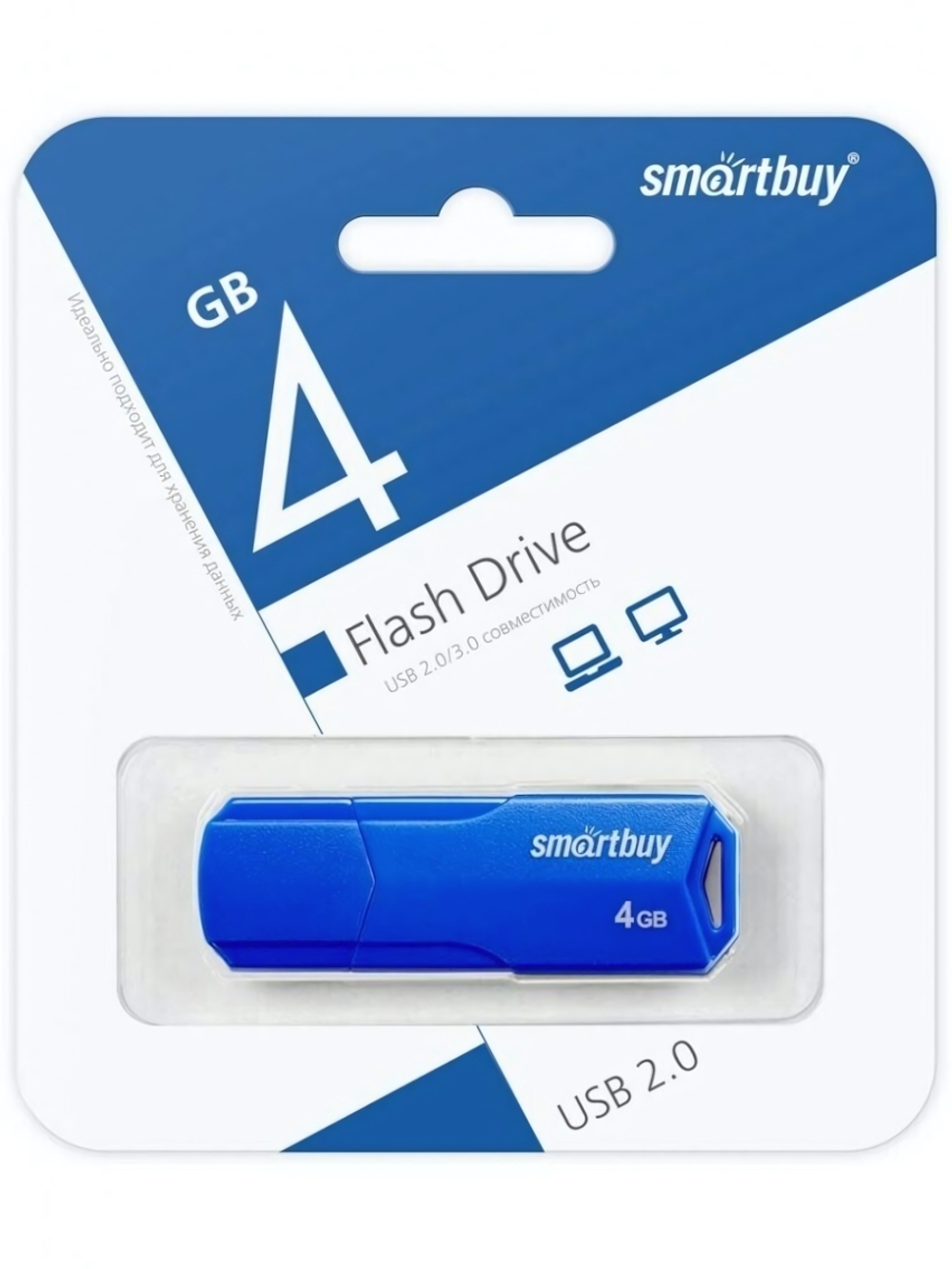 Флеш-накопитель 4 Gb SmartBuy Clue Blue