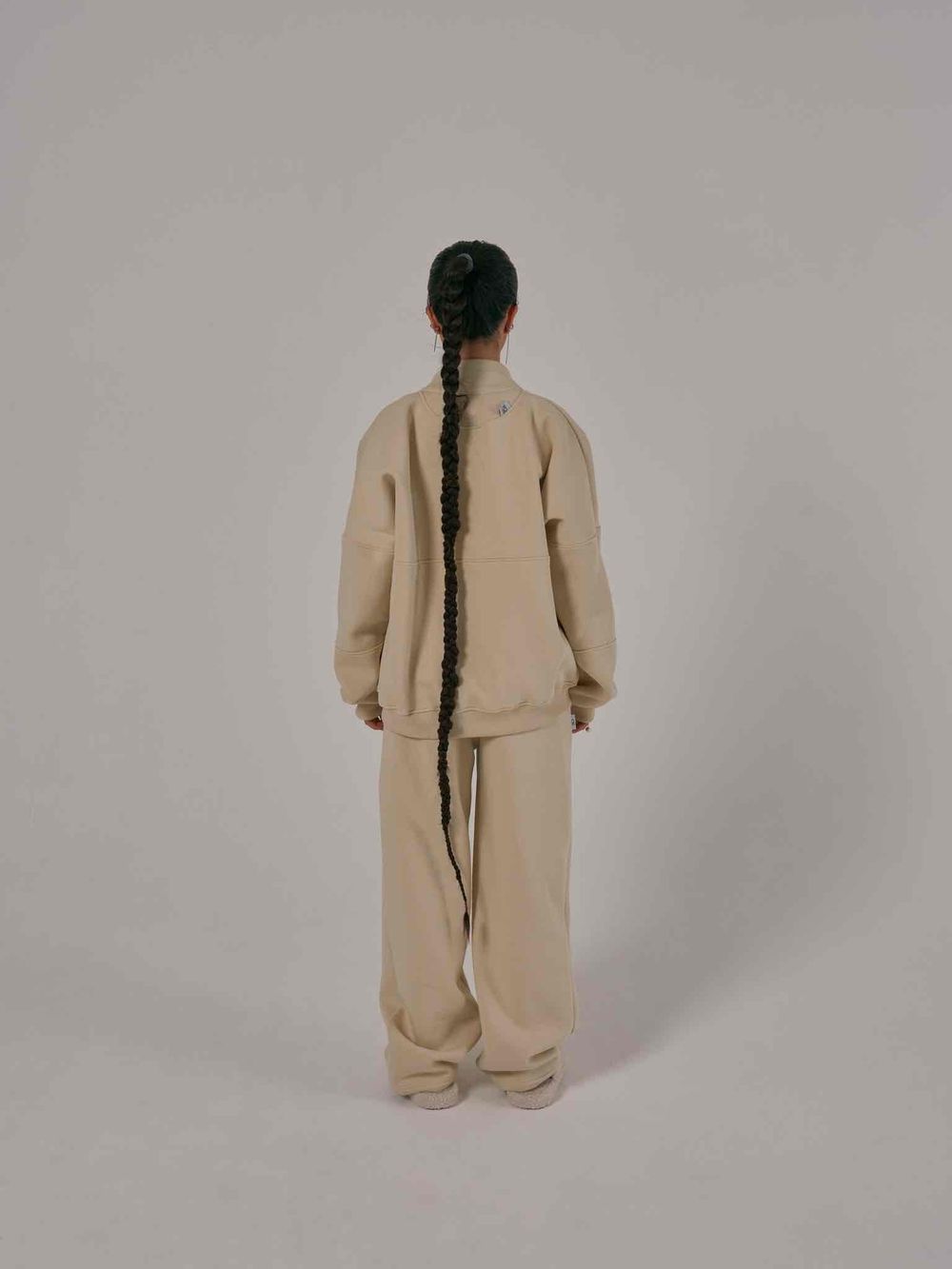 Брюки One Two Multicolor Широкие с начесом летний песок