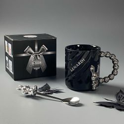 Lenardi 315-072 Кружка 430мл с ложкой в под.уп.(х36)Фарфор