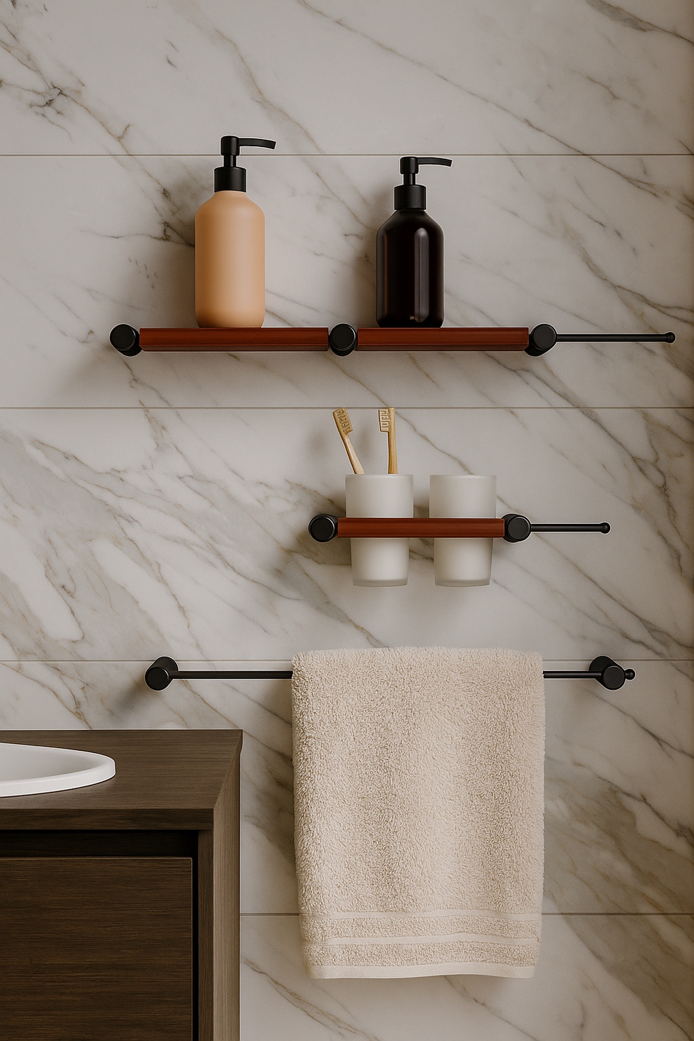 Набор STWORKI Стокгольм S36388BKC трансформер, матовый черный, полки кофейные