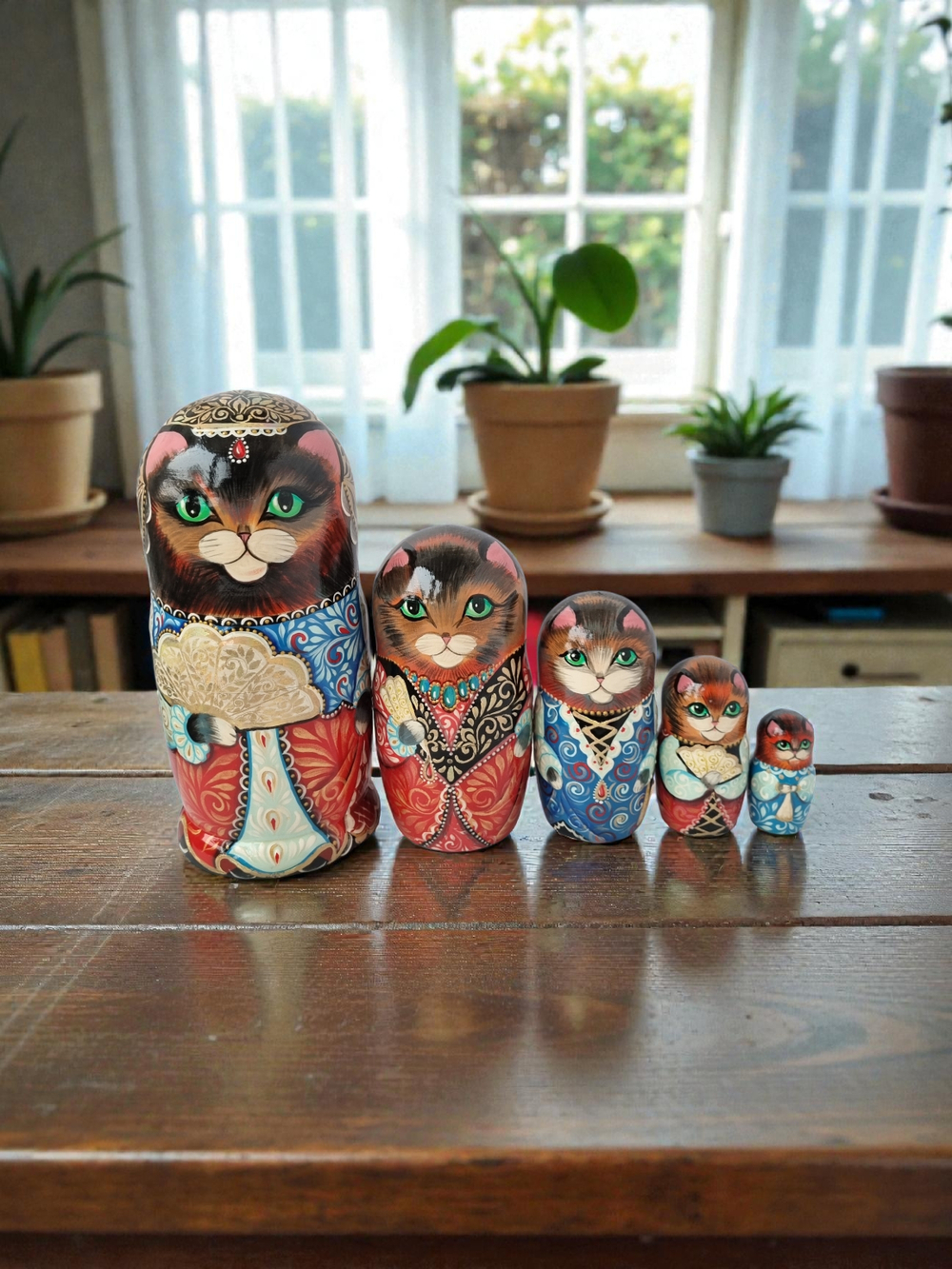 Матрешка "Королева кошка" 5мест