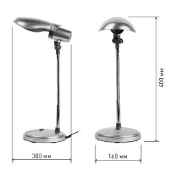 Настольный светильник ЭРА NE-301-E27-15W-S серебро