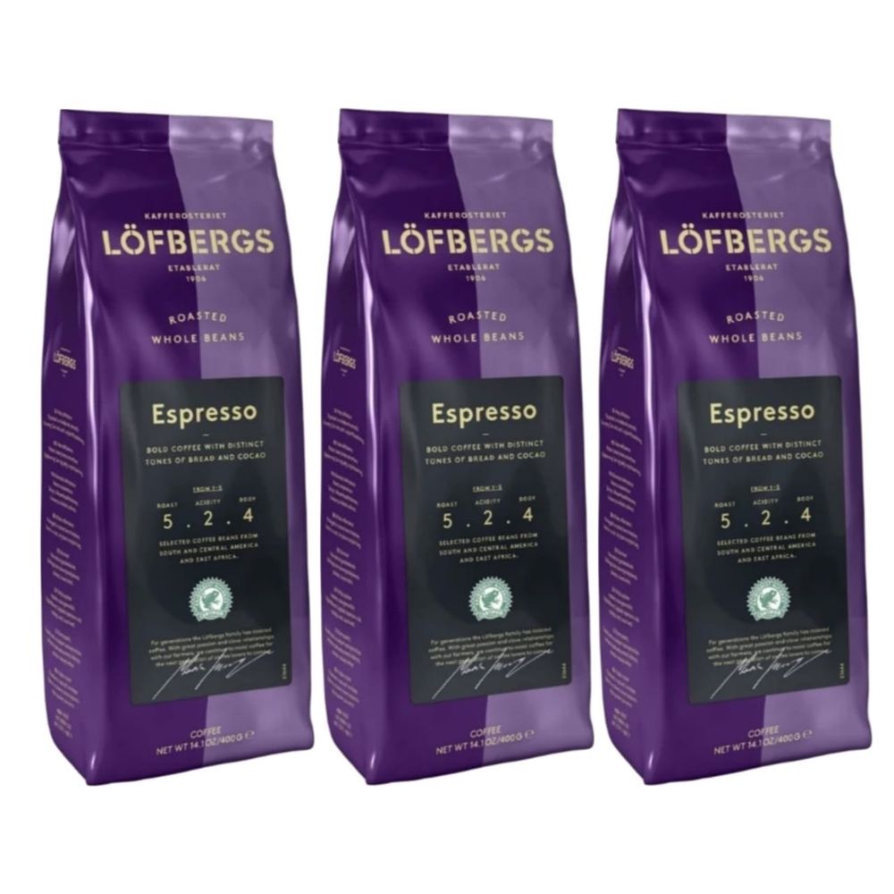 Кофе в зернах Lofbergs Espresso 400 гр 3 шт