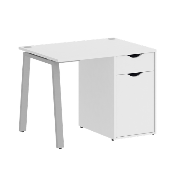 Home Office Стол письменный VR.SP-3-98.1.A Белый Бриллиант/Металл Серый 980*720*750