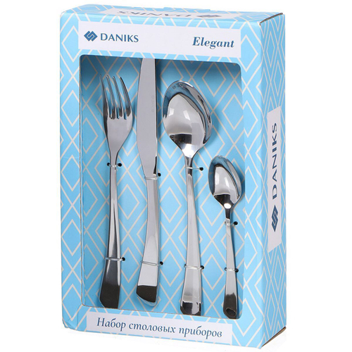 Набор столовых приборов нерж сталь, 24 пр, Daniks, Elegant