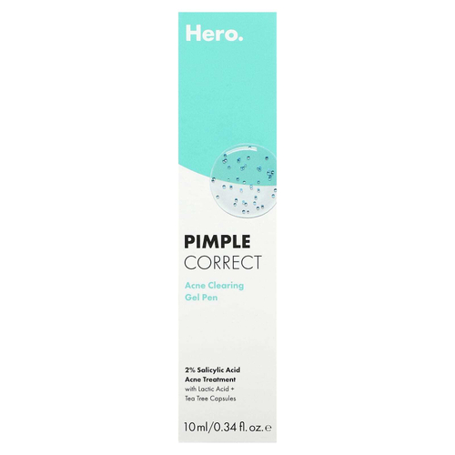 Hero Cosmetics, Pimple Correct, гель-ручка для очищения от акне, 10 мл (0,34 жидк. унц.)