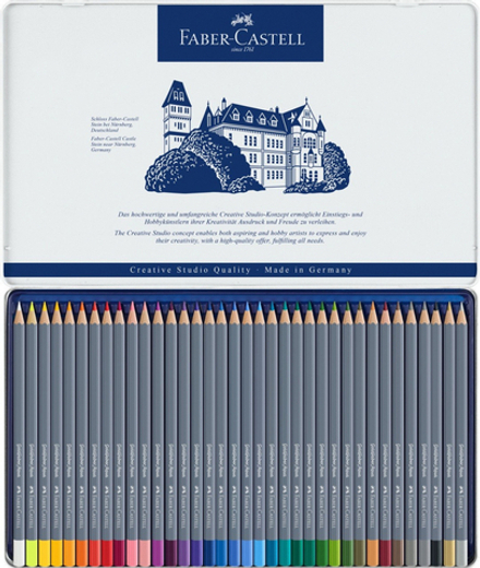 Акварельные карандаши Goldfaber Aqua, в метал. коробке, 36 шт.