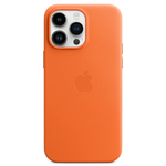 Кожаный чехол с поддержкой MagSafe Apple Leather Case для iPhone 14 Pro Max, Orange (Оранжевый)