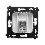 Компьютерная розетка RJ-45 в стену, кат.6 одинарная экранированная, "Avanti", "Белое облако"