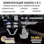 Chery Tiggo 8 Pro Max (2023) - комплект защитных матовых пленок 5 в 1. Пленка защитная ControlTek HYBRID со слоем TOP COAT. Толщина: 6 mil. (175 мкм.)