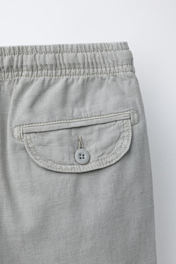 ZARA СТРУЯЩИЕСЯ ХЛОПКОВЫЕ БРЮКИ, ЖЕМЧУЖНО-СЕРЫЙ