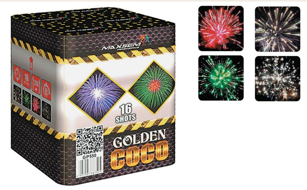 Батарея салютов "Golden Coco" GP550 16 залпов * 1"